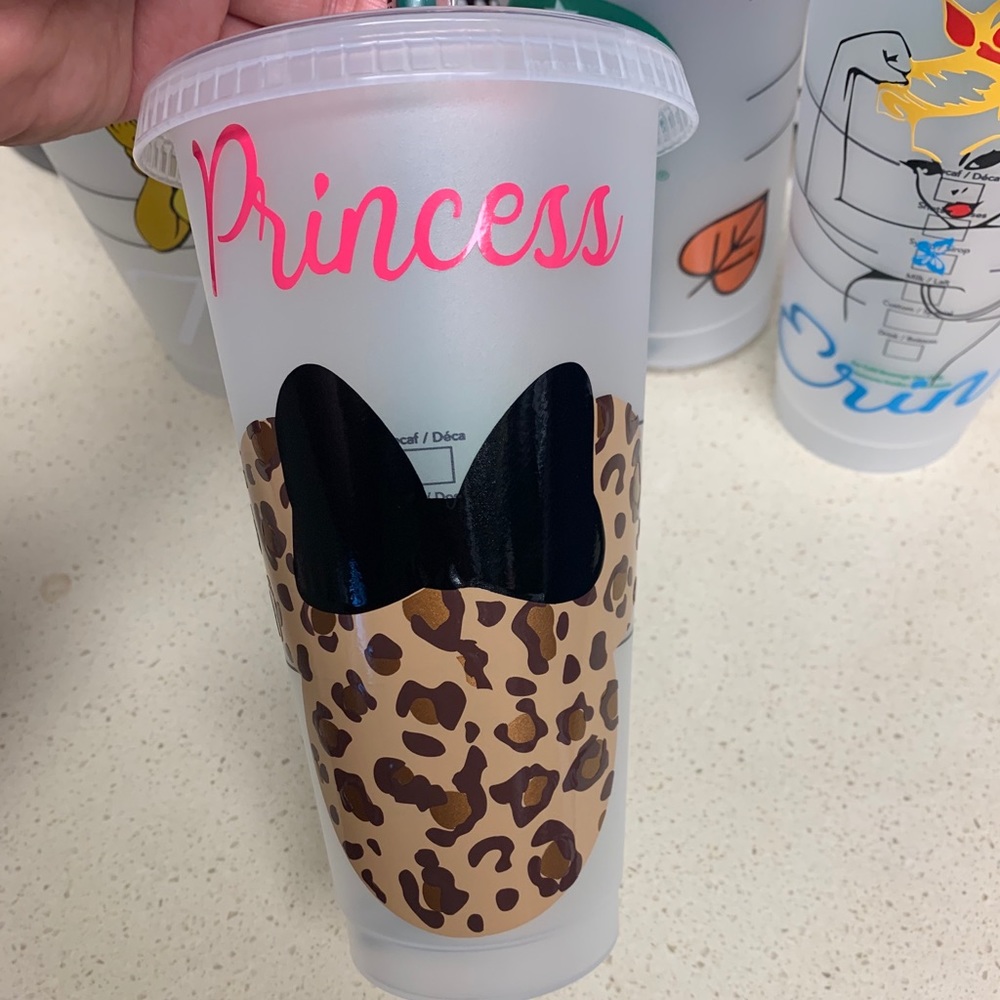 Leopard Disney “Princess” Custom cup! 💓💓